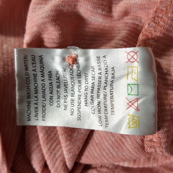 Kangol Salmon Pink White Four Button Rounded Neck Striped Tee VG XL - Picture 8 of 11